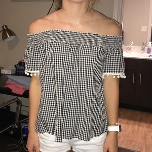 Checkered black and white shirt